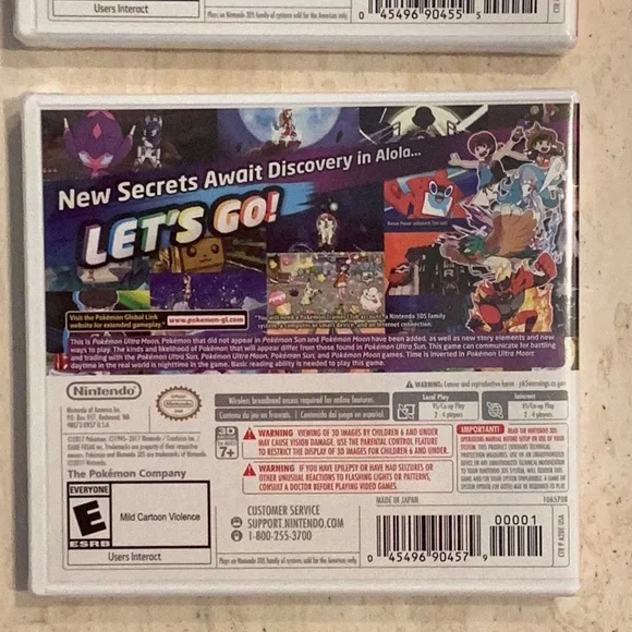 New Pokemon Ultra Sun Nintendo 3DS Game & Pokemon Ultra Moon 3DS Games Sealed - Picture 6 of 10